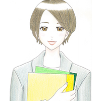 ラスト「ファイルを持った女性」